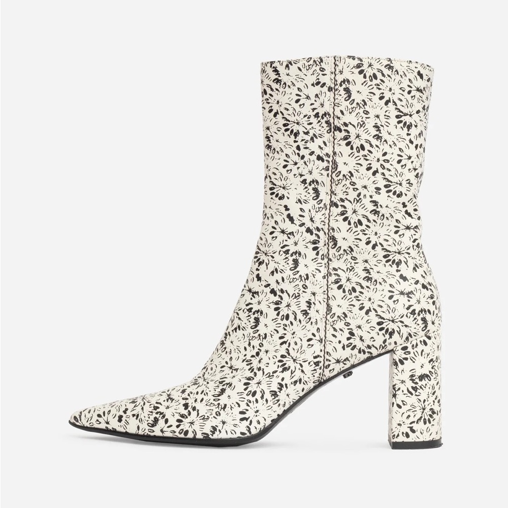 Dorothee Schumacher white leather boot with black floral print